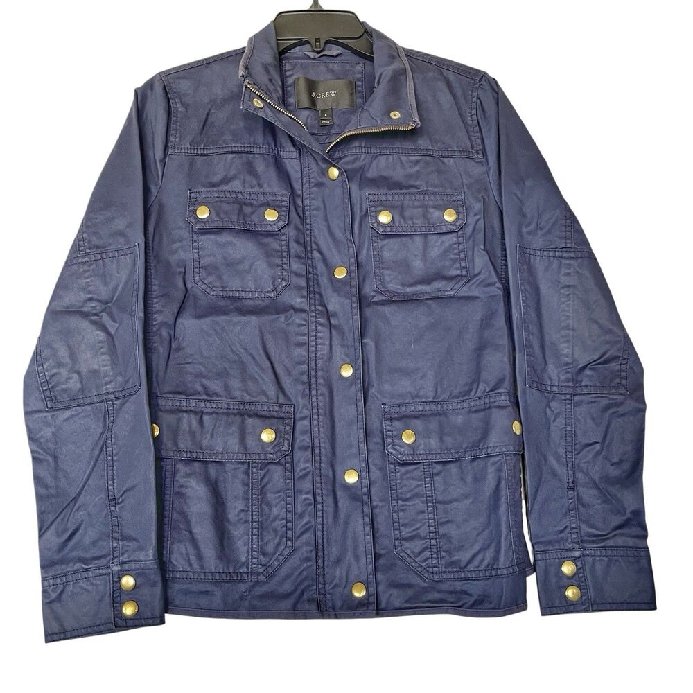J.Crew Downtown Field Jacket Waxed Cotton Military Utility Gorpcore Sz Small - Picture 2 of 13